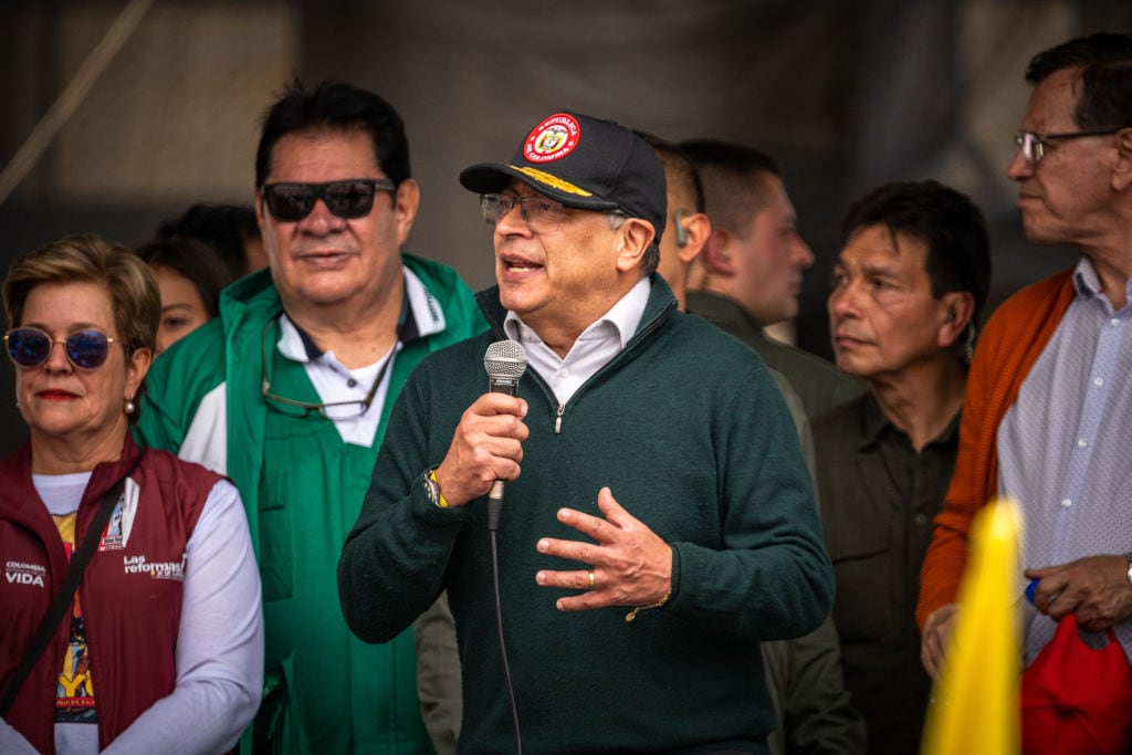 Getty Images | El presidente de Colombia, Gustavo Petro, en el Día Internacional de los Trabajadores