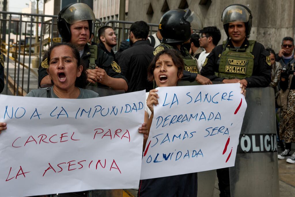 Una manifestación en contra de Dina Boluarte en la ciudad de Lima en Perú