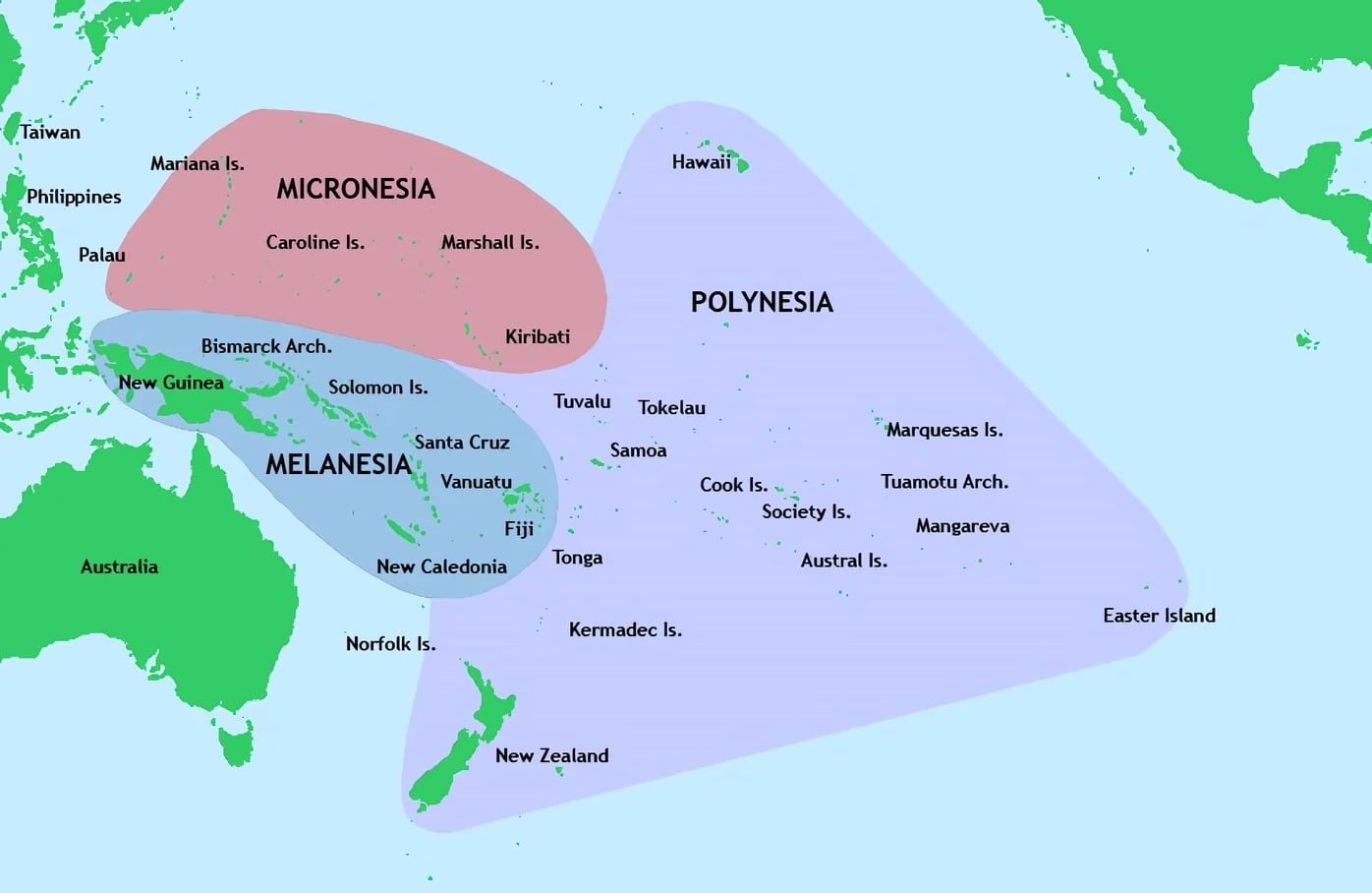 En dos vértices del Triángulo Polinesio, que tiene una reputación mucho más benigna en comparación con otro famoso triángulo geográfico. ( Kahuroa/Wikipedia vía The Planetary Society )