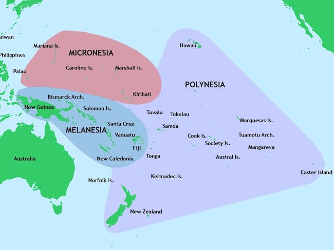 En dos vértices del Triángulo Polinesio, que tiene una reputación mucho más benigna en comparación con otro famoso triángulo geográfico. ( Kahuroa/Wikipedia vía The Planetary Society )