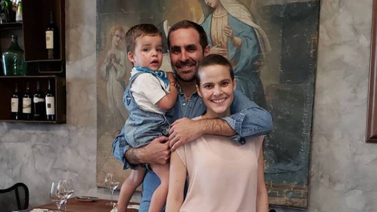 Javiera Suárez y su familia