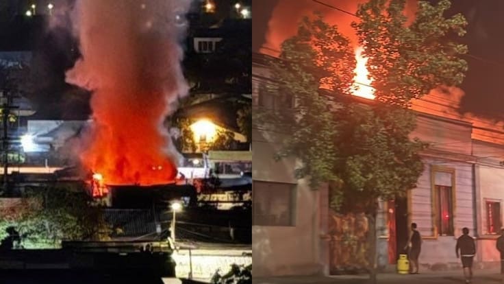 Incendio afecta dos viviendas en Santiago: siniestro se originó por la caída de una vela durante una discusión de pareja