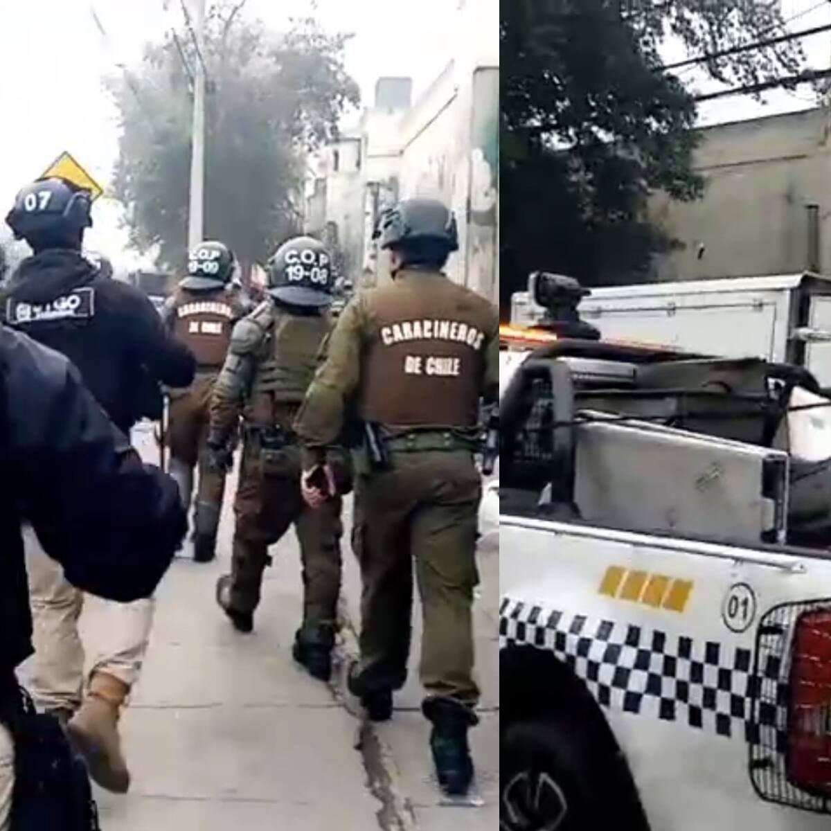 Carabineros realiza operativo fuera Santiago 1 por comercio informal: retiran puestos irregulares