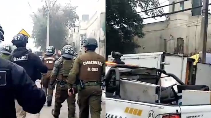 Carabineros realiza operativo fuera Santiago 1 por comercio informal: retiran puestos irregulares