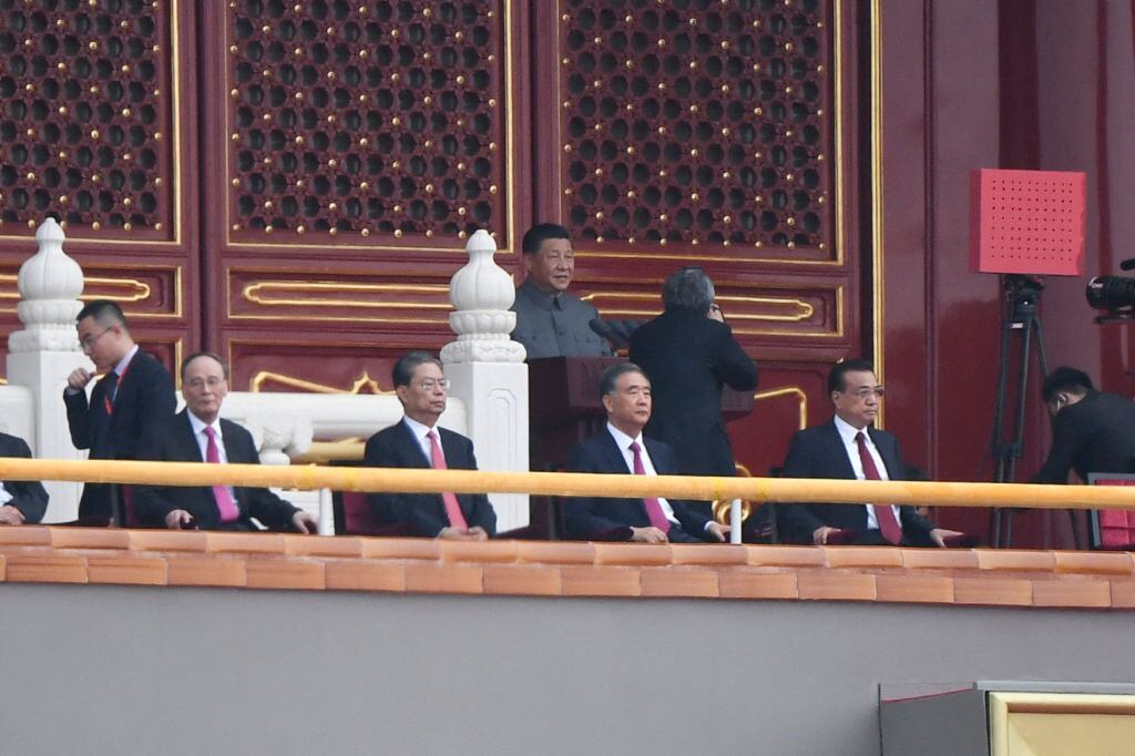 El presidente chino Xi Jinping en un acto oficial en la plaza Tiananmen