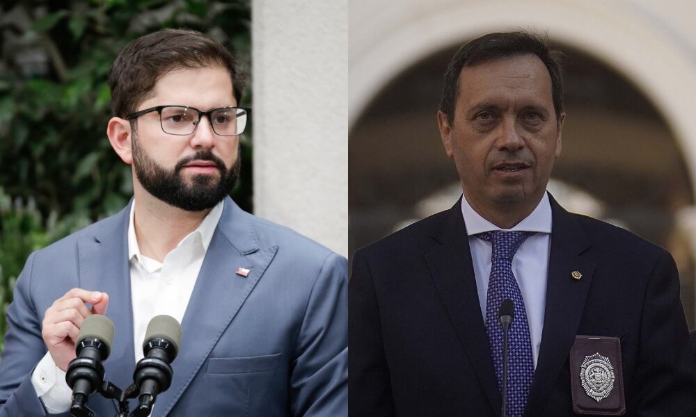 Agencia Uno | El Presidente Gabriel Boric y el nuevo director de la PDI, Eduardo Cerna