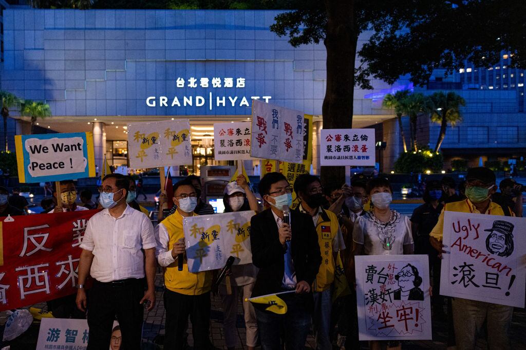 Protesta en Taiwán contra Nancy Pelosi en la ciudad de Taipei