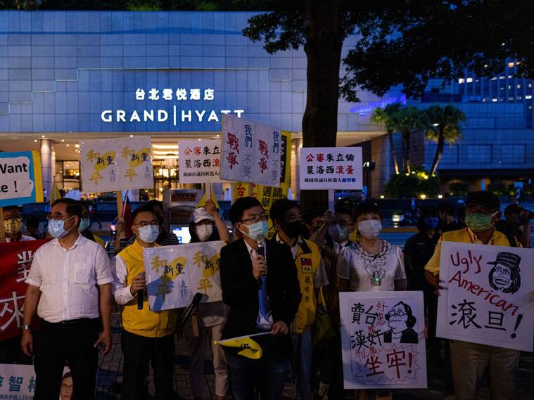 Protesta en Taiwán contra Nancy Pelosi en la ciudad de Taipei
