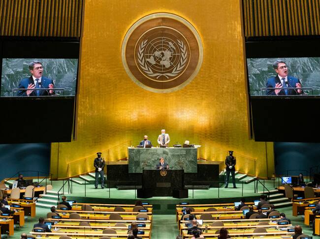 Juan Orlando Hernandez habla ante la asamblea general de la ONU