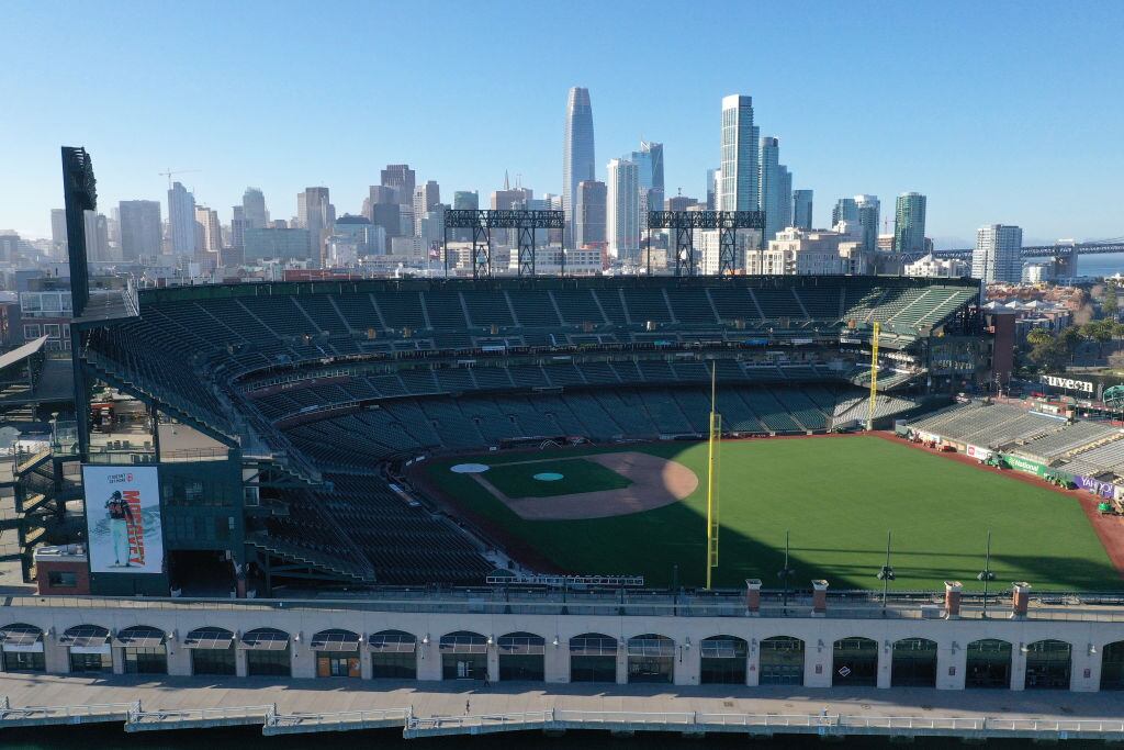 El campo vacío del Oracle Park de los San Francisco Giants