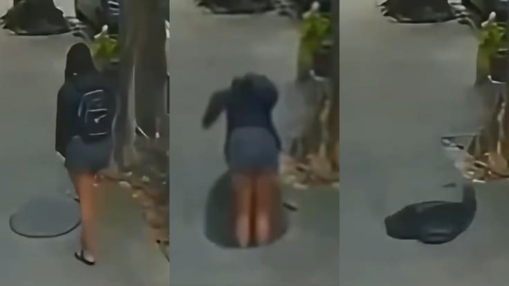 Mujer cayó a una alcantarilla tras pisar una tapa suelta en Brasil: cámaras registraron el momento