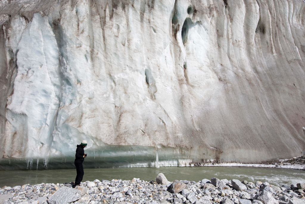 Glaciar Gangotri del Himalaya que alimenta de agua zonas de la India
