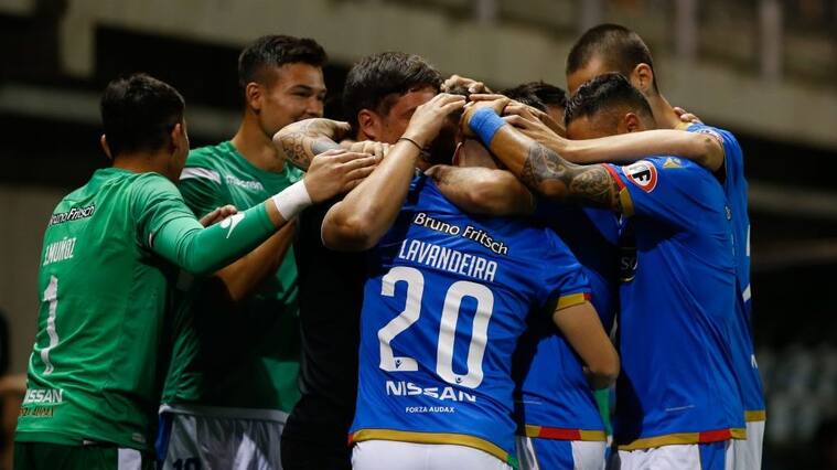 25 de Enero del 2020/SantiagoNicolás Orellana(c) celebra su primer gol y el 4 a 1 de Audax Italiano ,durante el partido valido por la primera fecha del Campeonato Nacional AFP PlanVital 2020, entre Audax Italiano vs Cobresal, disputado en el Estadio Municipal de La Florida
FOTO:FRANCISCO LONGA/AGENCIAUNO