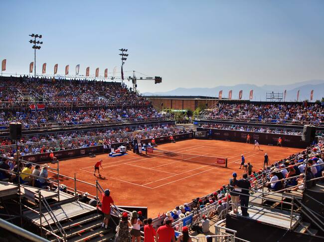 1 de Marzo 2020/ SANTIAGO
Imagen Panormica del estadio lleno, durante juego del tenista Casper Ruud (NOR) por la final contra el jugador Thiago Seyboth (BRA), valido por la ATP 250 Santiago, realizado en las canchas de tenis del Club Universidad Catlica en San Carlos de Apoquindo, ubicada en la Comuna de Las Condes
FOTO: Jose Francisco Zuiga /AGENCIAUNO