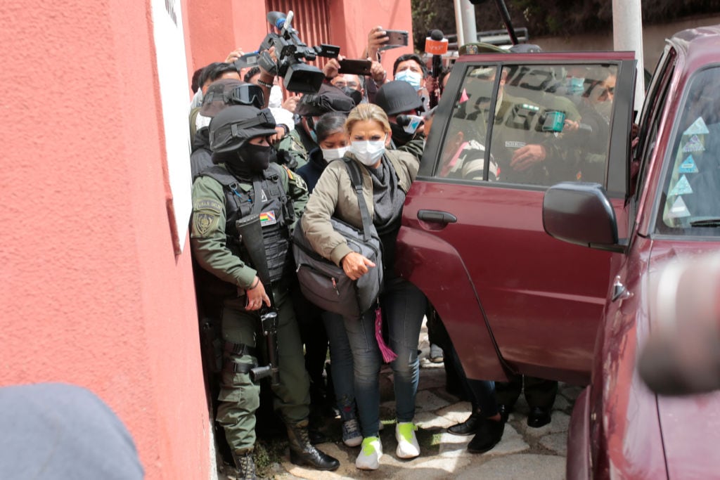 Jeanine Añez llega a la cárcel en La Paz
