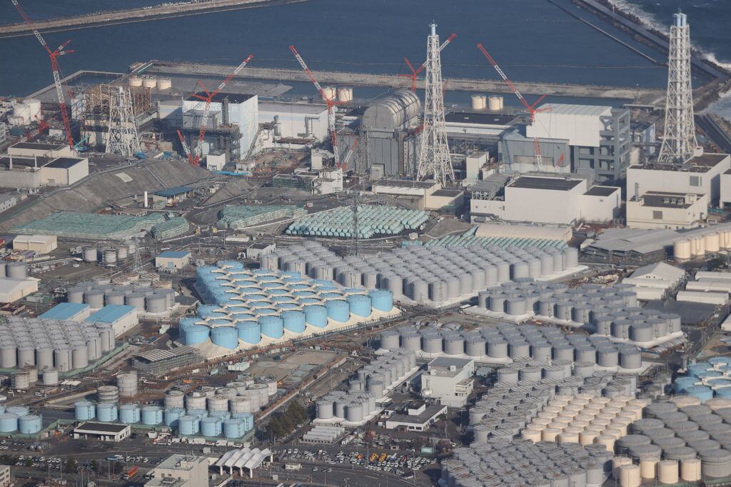 Los contenedores con agua contaminada de la central nuclear Daiichi