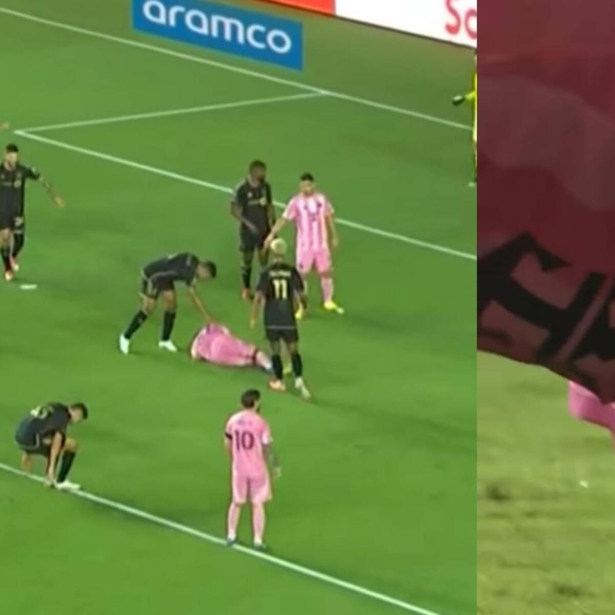 Messi lo dejó en el piso: el incómodo momento que sufrió Falcón y la llamativa reacción del argentino