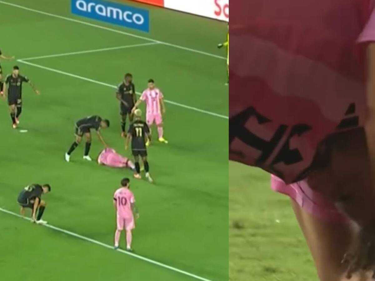 Messi lo dejó en el piso: el incómodo momento que sufrió Falcón y la llamativa reacción del argentino