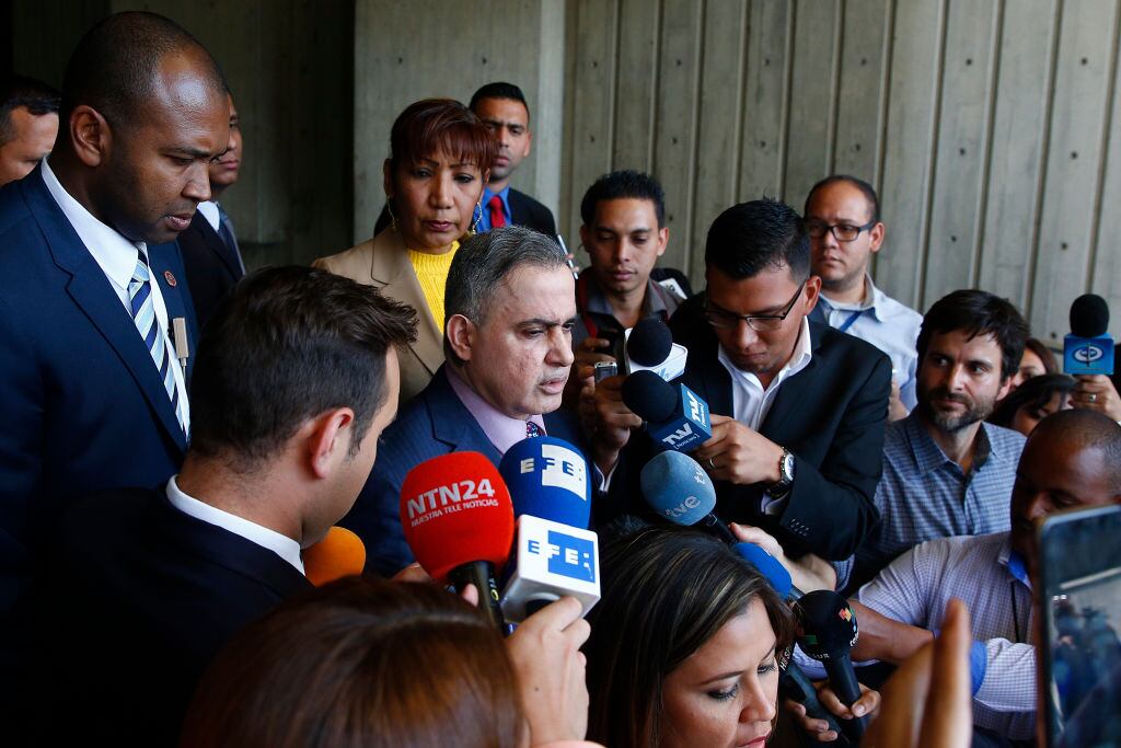 El fiscal general venezolano Tarek Saab habla en Caracas