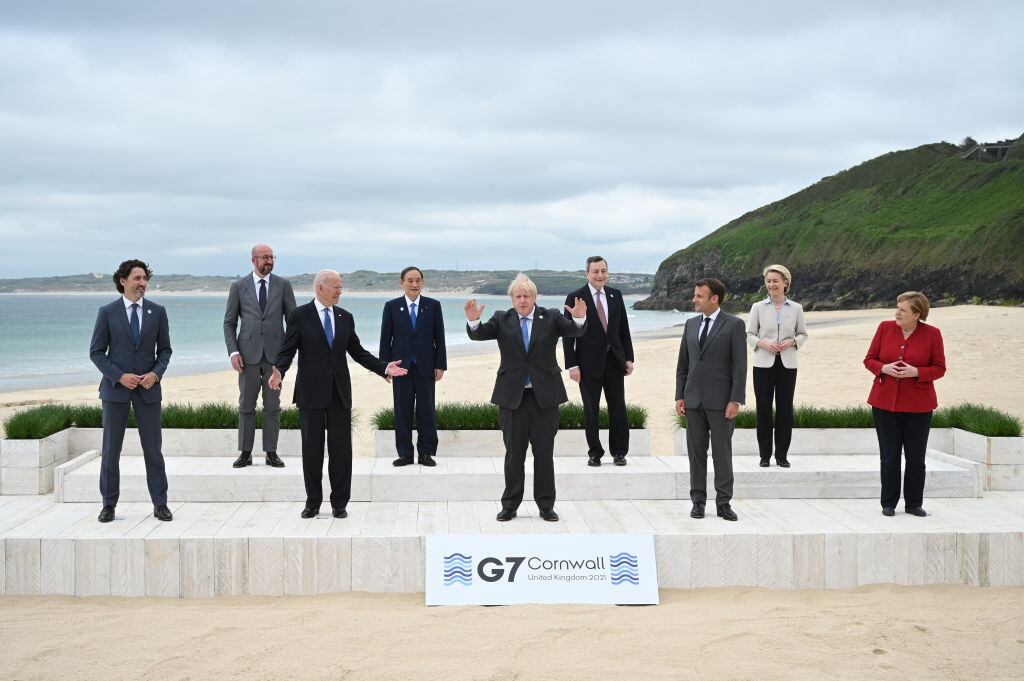 Imagen oficial de la cumbre del G-7 en la localidad de St. Ives