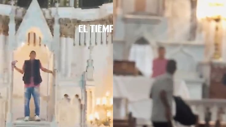 Hombre atacó una iglesia en Colombia y quedó todo registrado: “Soy el diablo...”
