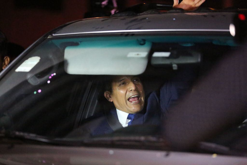 El exmandatario peruano Ollanta Humala tras salir de los tribunales