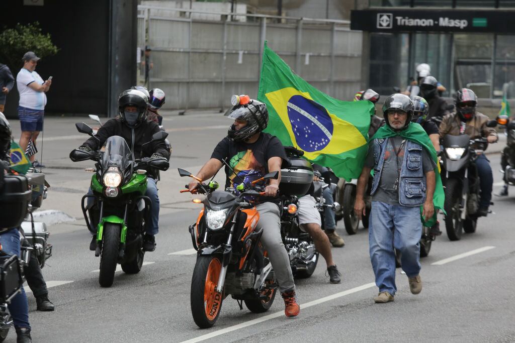 Los fanáticos de Bolsonaro hicieron una protesta contra la cuarentena en Sao Paulo