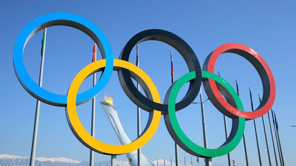 SOCHI, RUSSIA - FEBRUARY 08: Olympic Rings are seen under the Olympic Cauldron inside Olympic Park during the 2014 Winter Olympic Games on February 8, 2014 in Sochi, Russia. (Photo by Scott Halleran/Getty Images)