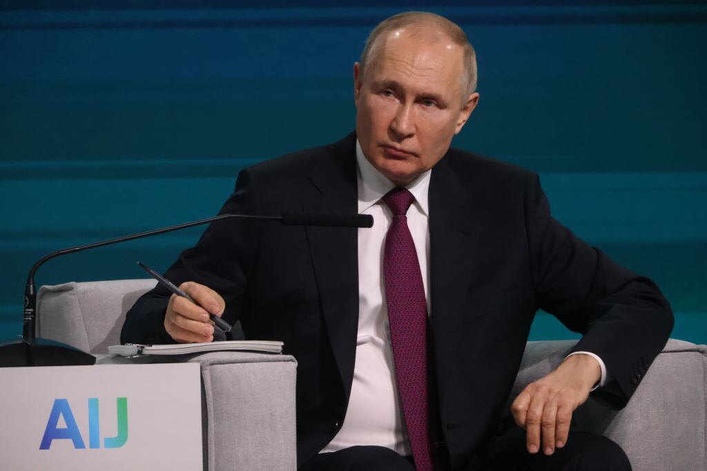 El presidente ruso Vladimir Putin en un evento sobre IA en Moscú