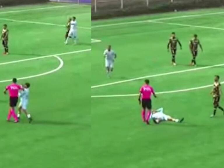 Insólito momento en Segunda División: árbitro golpea sin querer el rostro de jugador de San Antonio Unido