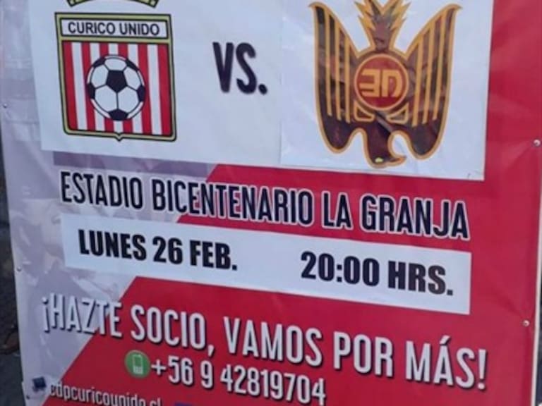 Escudo de Unión Española fue dado vuelta en cartel que publicitaba el duelo ante Curicó