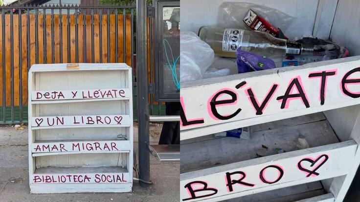 “Gente sin cultura”: Instalan biblioteca social en la vía pública de Maipú y se llena de basura