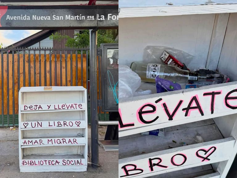 “Gente sin cultura”: Instalan biblioteca social en la vía pública de Maipú y se llena de basura