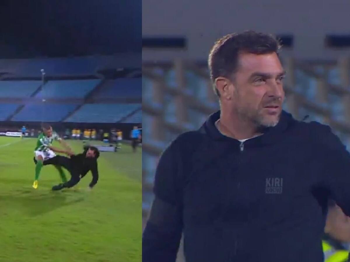 Pablo Guede sufre por partida doble: recibió feroz empujón y se llevó una derrota en Copa Sudamericana