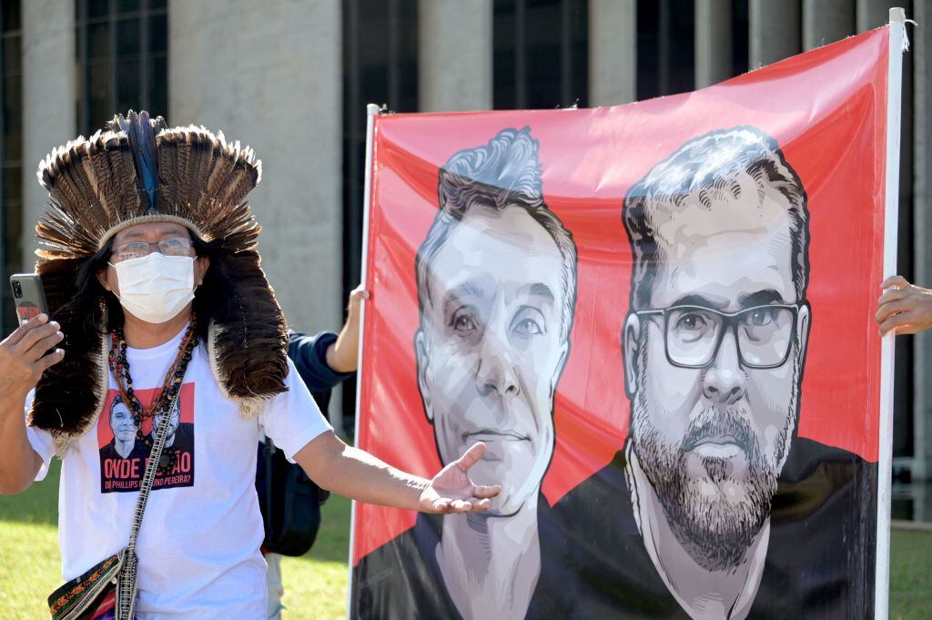Protesta por la desaparición del periodista Dom Phillips y del indigenista Bruno Pereira