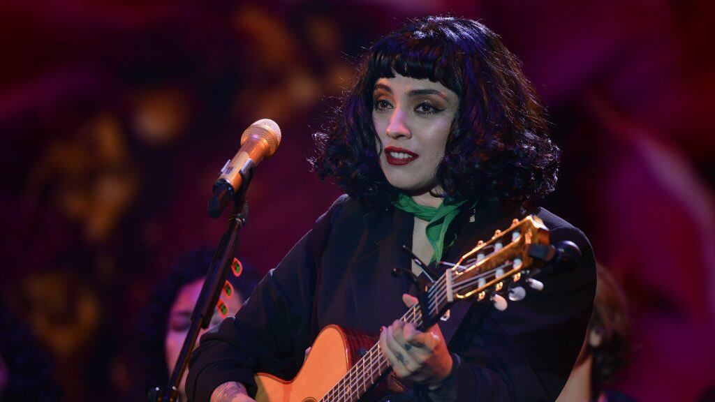 MEXICO CITY, MEXICO - 2020/03/07: Chilean singer and activist Mon Laferte performs live on stage during the Tiempo de Mujeres Music Festival at Zocalo in Mexico City. (Photo by Carlos Tischler/SOPA Images/LightRocket via Getty Images)