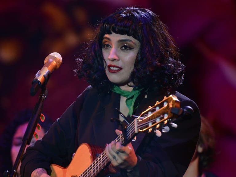 MEXICO CITY, MEXICO - 2020/03/07: Chilean singer and activist Mon Laferte performs live on stage during the Tiempo de Mujeres Music Festival at Zocalo in Mexico City. (Photo by Carlos Tischler/SOPA Images/LightRocket via Getty Images)