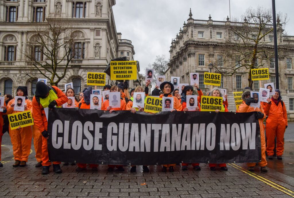 Manifestación en Londres contra la cárcel que tiene EEUU en Guantánamo