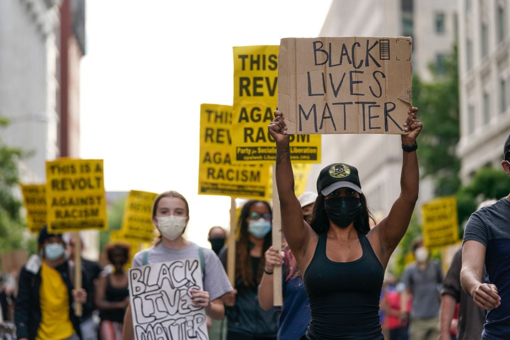Una protesta contra el racismo en Washington DC
