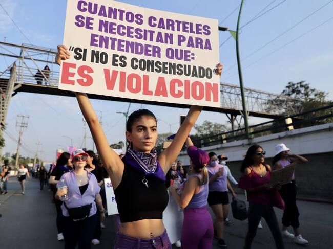 Las mujeres se manifiestan a favor de sus derechos en Chiapas de México