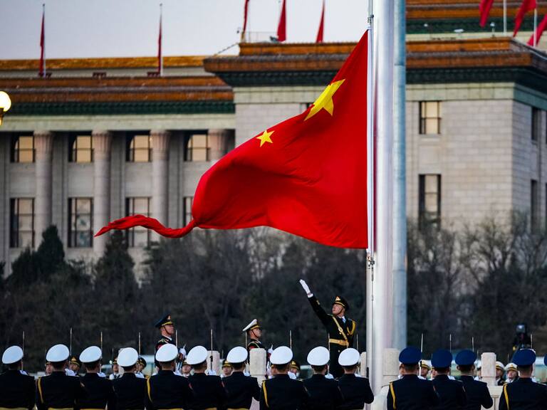 Militares chinos en una ceremonia oficial en Pekín