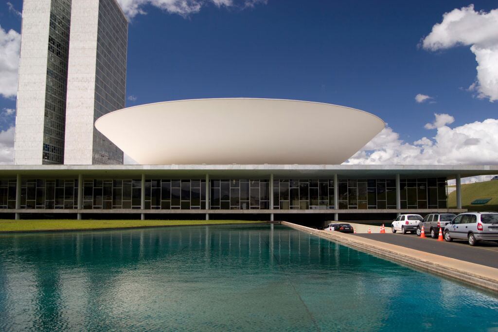 La sede de la Cámara de Diputados en el Congreso de Brasil, ubicado en la plaza de los tres poderes estatales en la ciudad de Brasilia