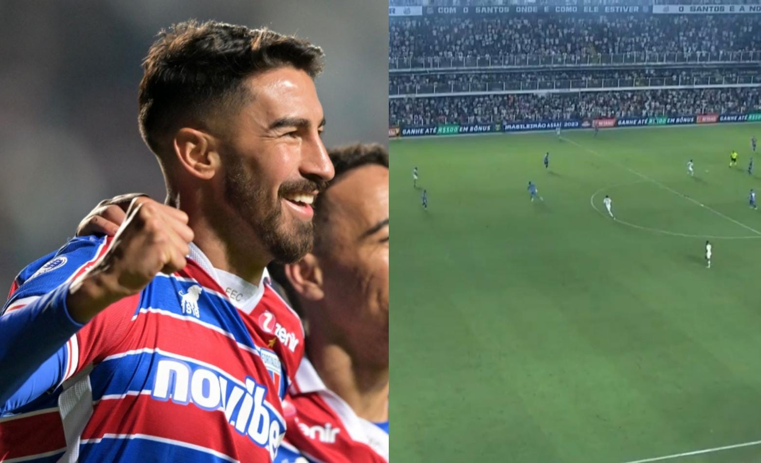 Juan Martín Lucero anotó un golazo ante Santos. Getty Images / Captura
