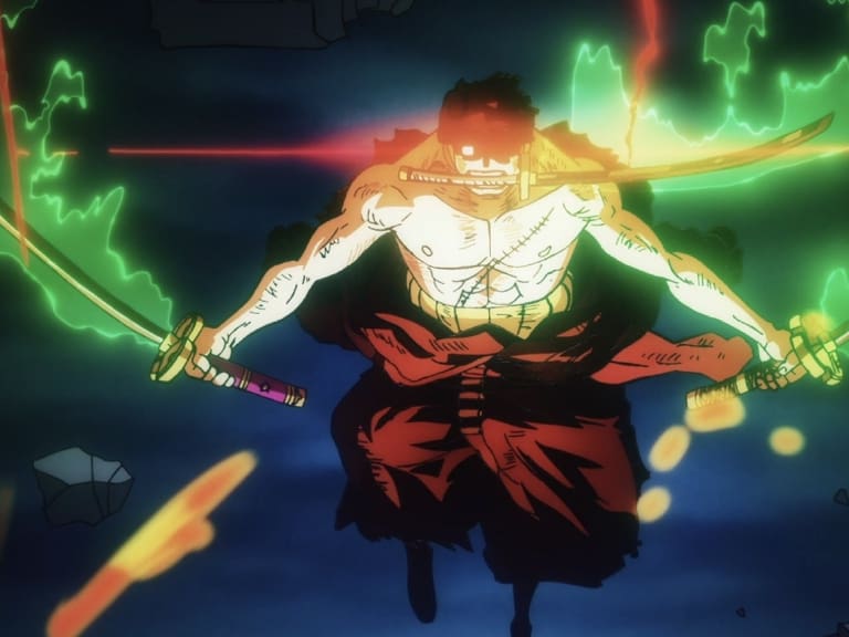 One Piece pelea entre Zoro y King.