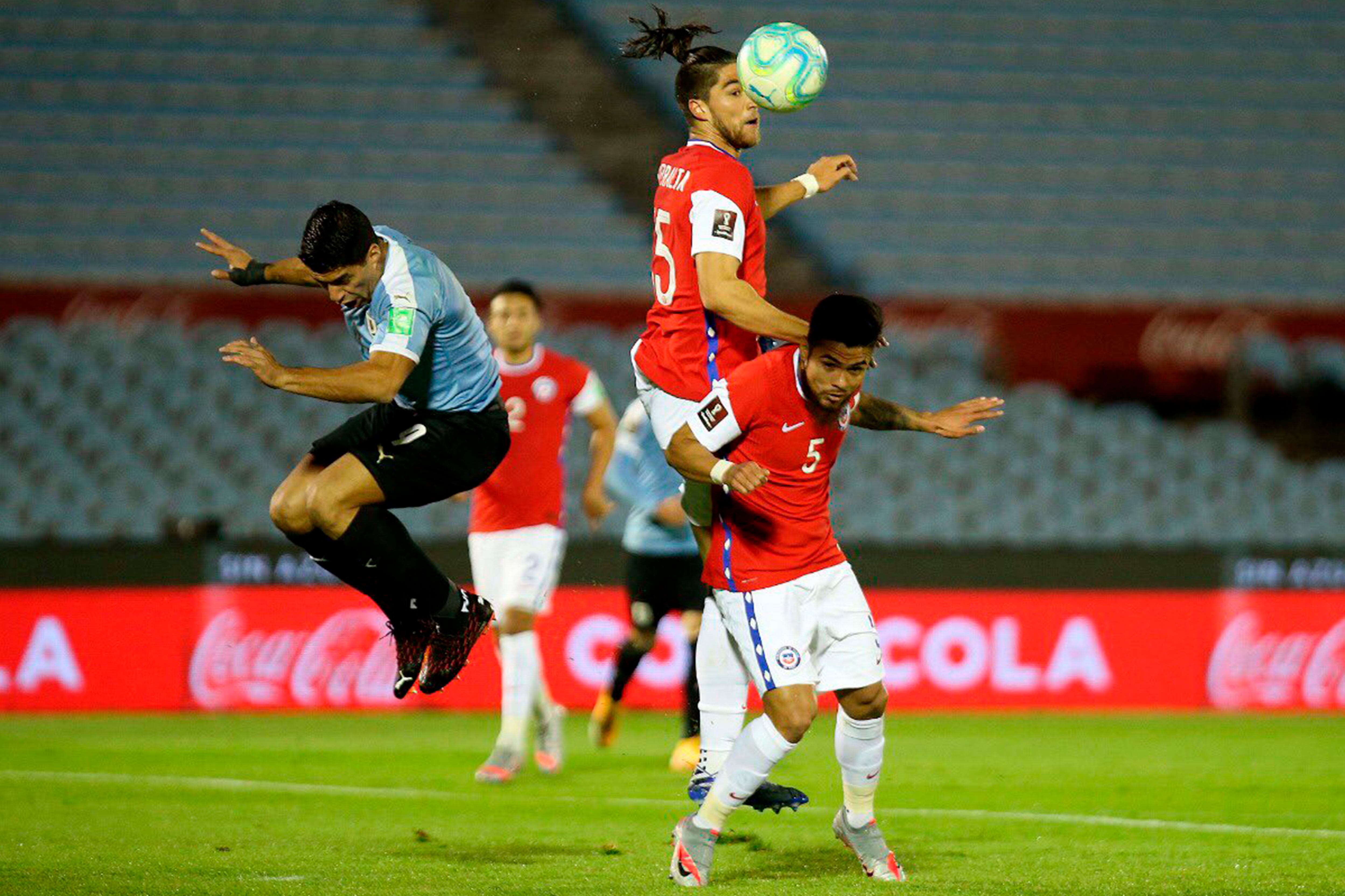 08 DE OCTUBRE DE 2020/MONTEVIDEO, URUGUAY, durante el partido valido por las Clasificatorias al Mundial de Futbol de Qatar 2022, entre Uruguay y Chile.
FOTO: CARLOS PARRA/COMUNICACIONES ANFP VIA AGENCIAUNO