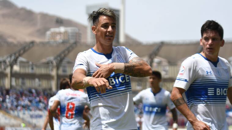 09 DE FEBRERO DE 2020/ANTOFAGASTAFernando Zampedri en festejo de su gol y el 2-2, durante el partido valido por la fecha 3 del Campeonato AFP PlanVital 2020, entre Antofagasta y Universidad Catolica, disputado en el Estadio Calvo y Bascuñan.
FOTO: CAMILO ALFARO/AGENCIAUNO