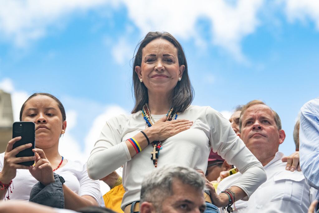 María Corina Machado reaparece en Venezuela: participa en protesta contra Nicolás Maduro