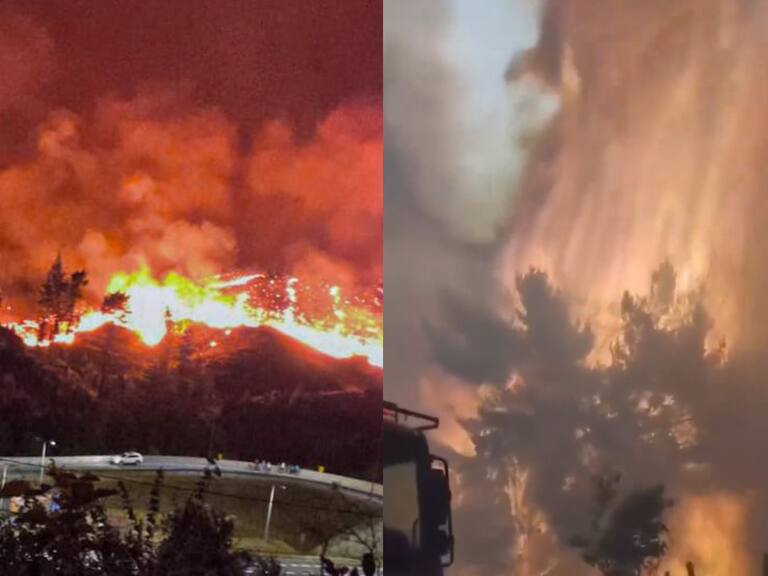 Las impactantes imágenes de los incendios forestales en Biobío y Ñuble que tienen en alerta a las autoridades
