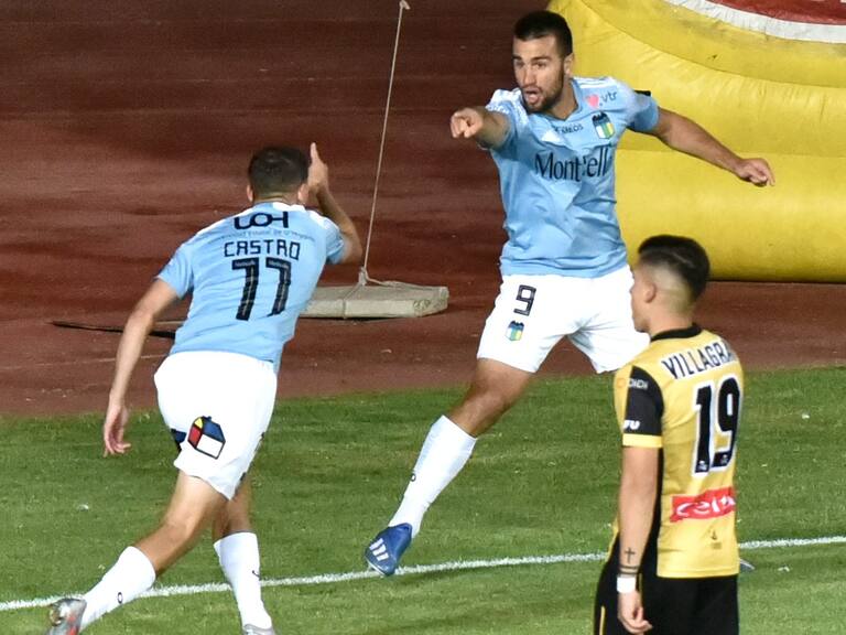 20 DE DICIEMBRE DE 2020/COQUIMBOJugadores de O'Higgins en festejo de un gol, durante el partido por el Campeonato Nacional AFP PlanVital 2020, entre Coquimbo Unido y O'Higgins, disputado en el Estadio Francisco Sanchez Rumoroso.
FOTO: ALEJANDRO PIZARRO UBILLA/AGENCIAUNO