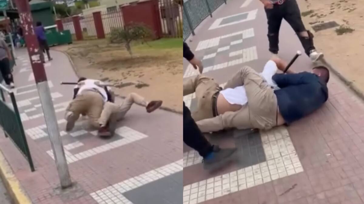 Transeúntes grabaron todo: choferes protagonizan violenta pelea en plena calle de La Serena